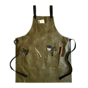 tablier cuir vegan vert