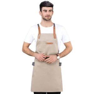 tablier de cuisine beige homme