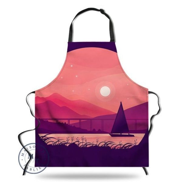 tablier de cuisine coucher de soleil