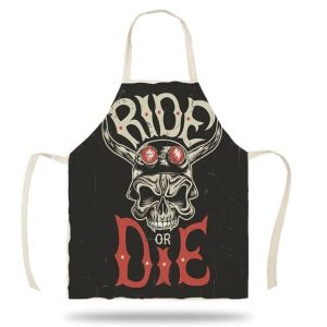 tablier de cuisine crâne moto