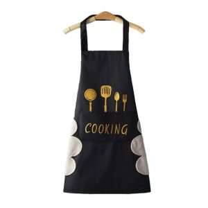 tablier de cuisine femme avec essuie mains