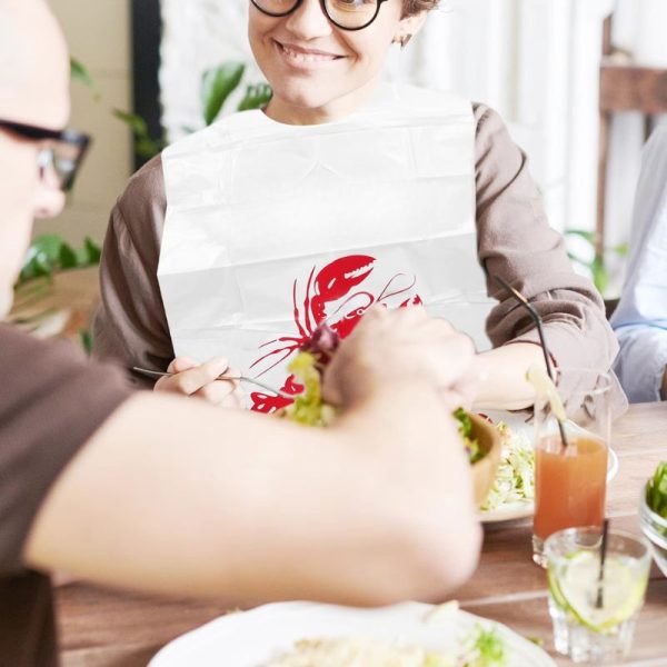 bavette adulte jetable en plastique homard