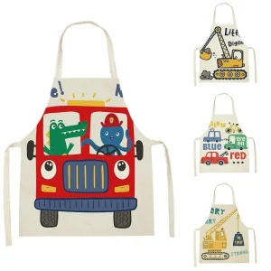 TABLIER DE CUISINE POUR ENFANT FAN DE CAMION ET DE CONSTRUCTION