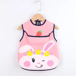 Bavoir enfant Lapin rose sans manche
